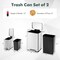 Silver & Rose Gold Stainless Steel Dual Trash Cans with Soft Close